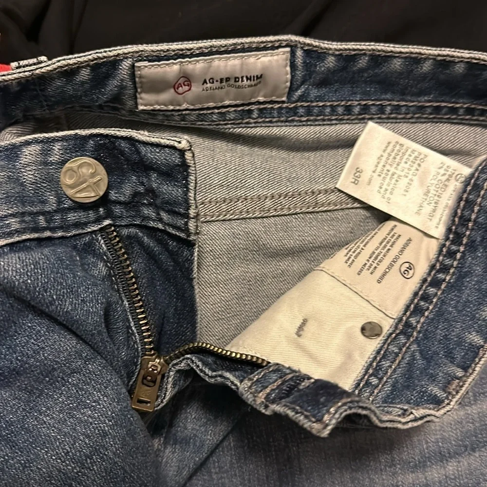 Ag-ed Denim Mens Jeans Size33 Slim High Rise Straight Made in USA size 33R - Picture 11 of 13